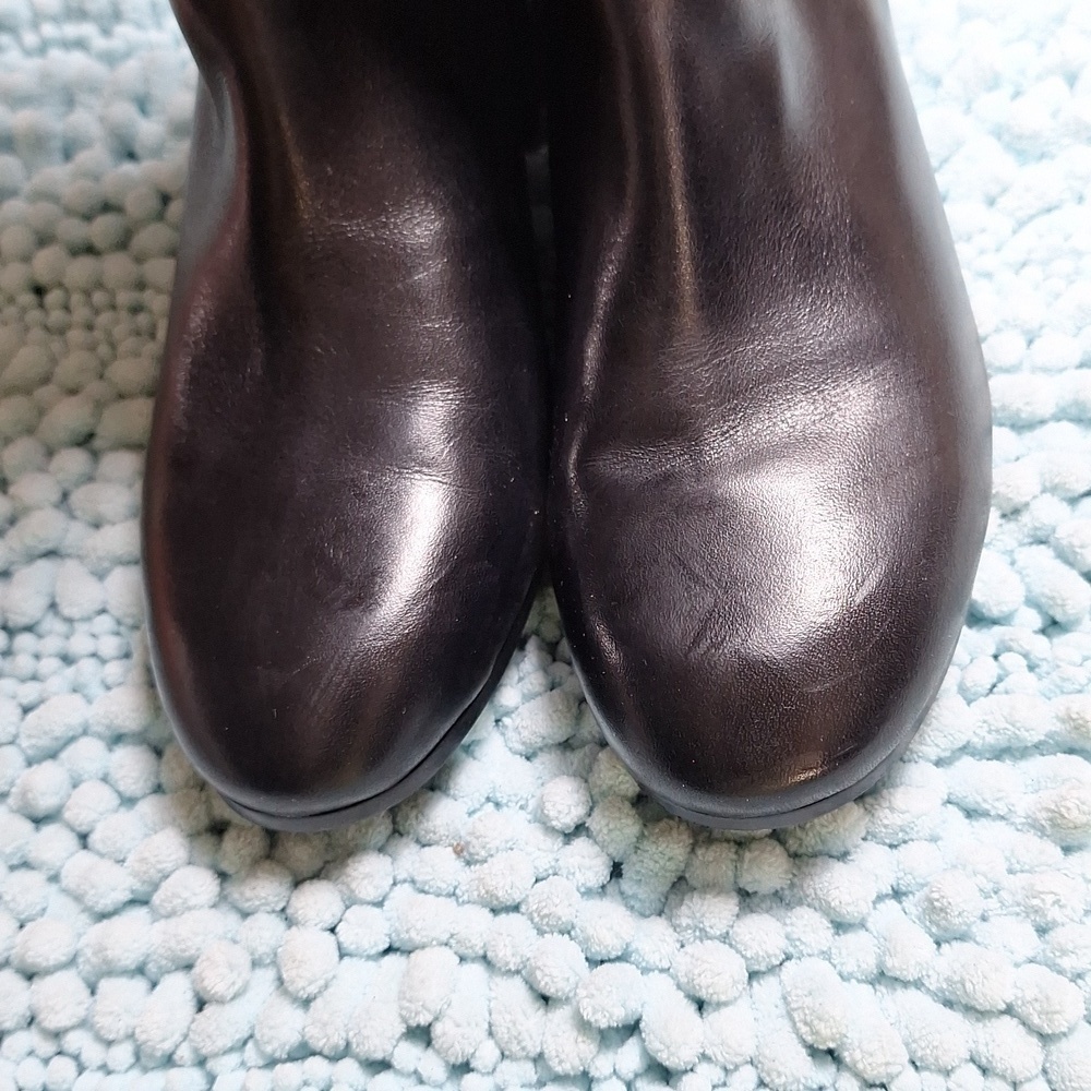 Nine West 6 1/2 M leather tall black boots - Picture 5 of 10
